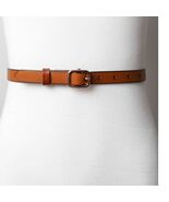 Versatile Skinny Classic Leather Gold Buckle Belt Camel Brown - $363.21 MXN