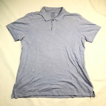 Vince Polo Shirt Mens L Light Blue Cotton Collared Short Sleeve Button Neck - £16.39 GBP