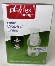 Playtex Nurser Drop-Ins Liners 4 oz. 100 Pre-Sterilized Disposable Liners NEW - £20.80 GBP