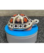 Royal Crown Derby Imari Turtle Paperweight Figurine Metal Button - $48.76 CAD
