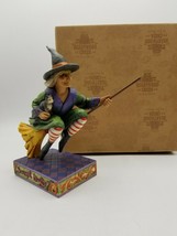 Jim Shore Enesco &quot;Swept Away&quot; Witch on broomstick figurine w box - $87.07