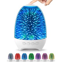 Night Light Bluetooth Speaker, 3D Glass Touch Control Bedside Table Lamp 7-Color - £41.69 GBP