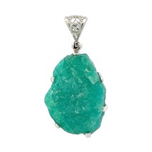 Stones Desire Amazonite Rough Pendant Necklace (22&quot;) Aqua - £166.84 GBP