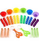74 Pieces Counting Sorting Bears Fine Motor Skills Handy Scoopers Set In... - £20.53 GBP