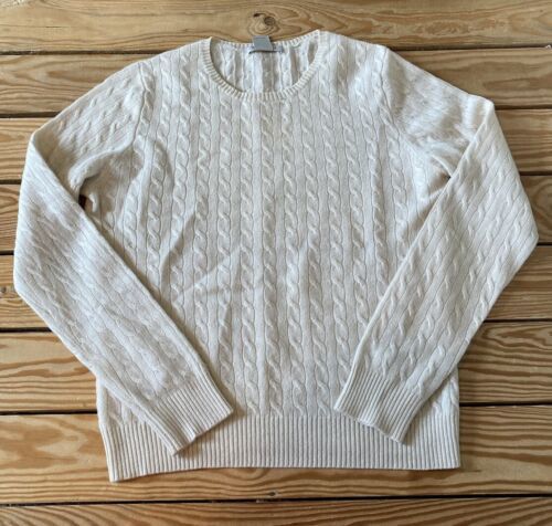 Primary image for Tweeds Women’s Cashmere Sweater size L Ivory T2