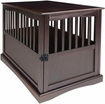Dog Pet Crate End Table Furniture Espresso Family Bedroom Wooden  Small New - £131.50 GBP