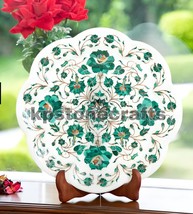 Elegant Marble Inlay Plate – Timeless Handmade Art - $303.97