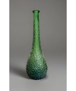 Green Empoli Style Decanter Genie Bottle Diamond Hobnail Glass 15.5” Tal... - £30.20 GBP