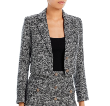 Aqua Women&#39;s Cropped Tweed Button Front Jacket Grey XL B4HP $128 - £23.66 GBP