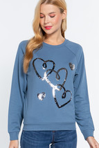 Sequins French Terry Pullover Top M - £14.77 GBP+
