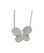 Sterling Silver Cubic Zirconia Butterfly Necklace - $151.14 CAD