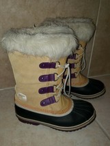 Sorel Brown Suede / Rubber / Furry Duck Boots Womens Size 6 - £28.76 GBP