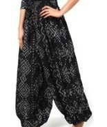 BLACK AND SILVER ASSUIT PRINT ATS REN FAIRE GYPSY PANTALOONS  - $107.83 CAD