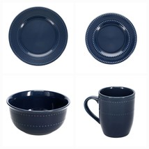 Royal Norfolk Navy Blue Embossed Stoneware Dinnerware To Choose - £31.92 GBP+