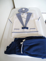 Friedknit Creations Toddler 3 Piece Knit Sailor Outfit Size 4 - £15.41 GBP