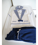 Friedknit Creations Toddler 3 Piece Knit Sailor Outfit Size 4 - £11.74 GBP