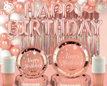 Rose Gold Birthday Party Decorations Supplies(185PCS Serve 20) for Women... - $51.46