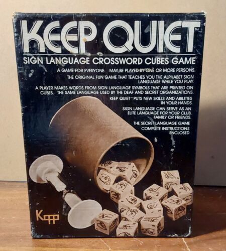 Primary image for Keep Quiet Sign Language Crossword Cube Game 1974 Kopptronix Homeschool Aid