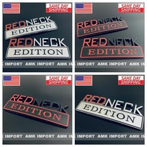 7&quot; Redneck Edition Logo Emblem Decal Red Neck Sign Black Chrome Truck Bo... - £10.08 GBP+