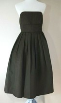 J Crew Brown 100% Cotton Strapless Empire Waist Lined Dress Womens Size 8 - £40.75 GBP