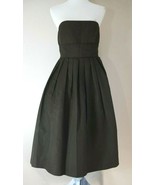 J Crew Brown 100% Cotton Strapless Empire Waist Lined Dress Womens Size 8 - £40.53 GBP