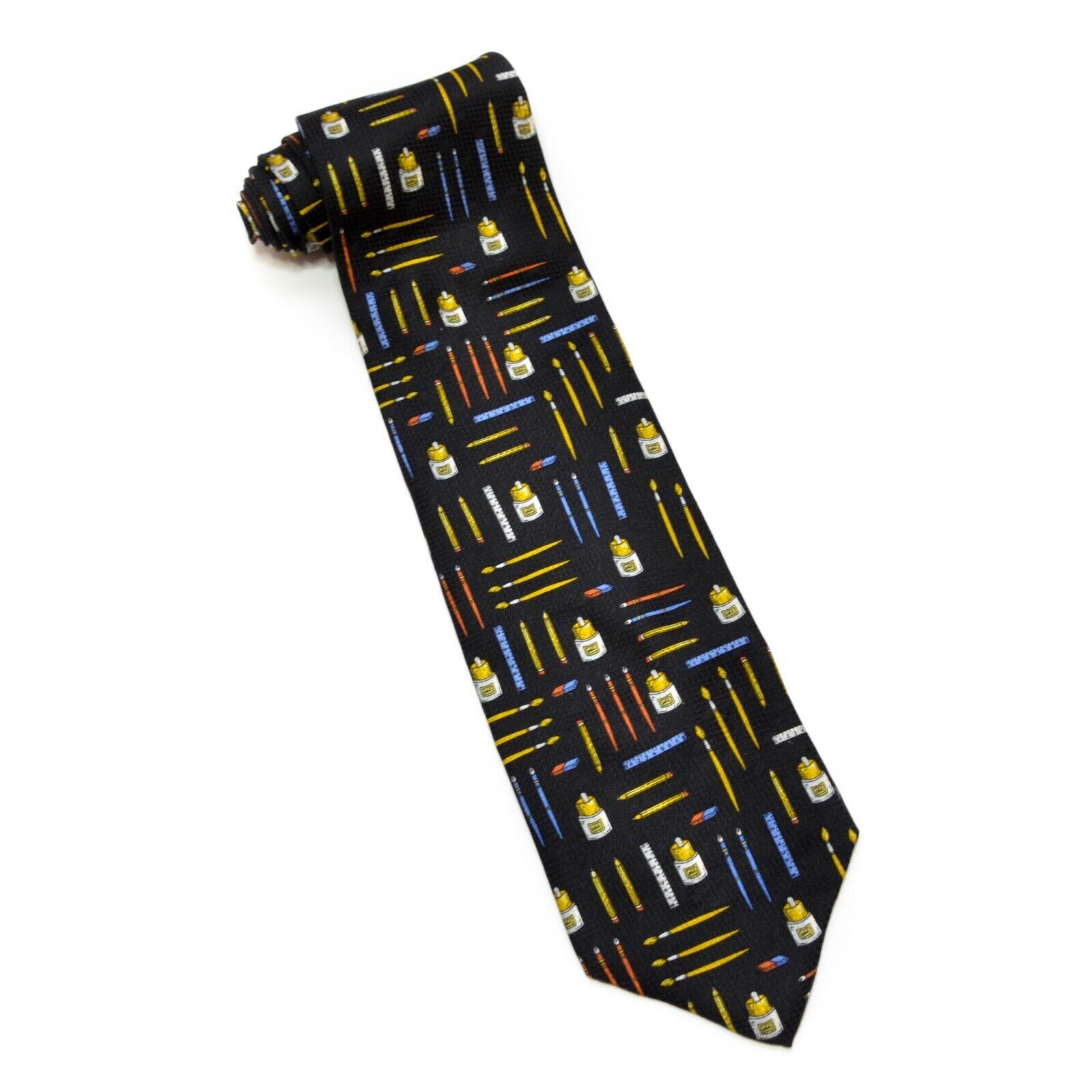 Primary image for Colours By Alexander Julian Men's Neck Tie Black Artistic Design 100% Silk