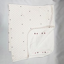 Vintage Baby Gap White Pink Ladybug Cotton Girl Blanket 33x30&quot; - £62.27 GBP