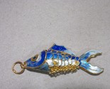 Vintage Cloisonne Enamel Fish Koi Articulated 2&quot; - $13.49