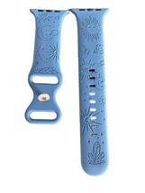 Blue Space Stars Moon Silicone Compatible Apple Watch Band 38/40/41 mm NEW - £11.84 GBP