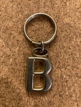 Vintage  Keychain B Initial Silver Tone Metal Key Fob - $4.20