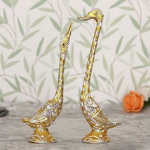 Home Decor Aluminium Pair Of Kissing Duck Showpiece Us - $35.14