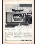 1957 General Electric TV (Television) with Electronic Self Tuner PRINT A... - $86.70 MXN