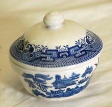 Churchill Willow Blue England Sugar Bowl Georgian Shape - £23.26 GBP