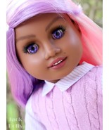 Custom OOAK American Girl Doll LILA Sonali Mold Split Hair Pink Purple 90s - £254.23 GBP