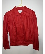 Vintage Nordstrom Brass Plum Red Jacket Super Cute Sz M - $36.57 CAD