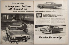 1961 Print Ad Chrysler Imperial, Dodge Lancer &amp; Dart in the Snow Detroit,MI - £14.96 GBP