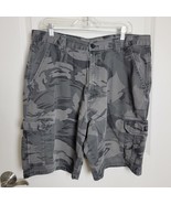 Wrangler Shorts Adult 36 Black Gray Camo Faded Cargo Army Fatigue Skater... - $21.65 CAD