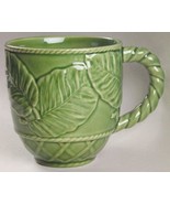 Vintage Bordallo Pinheiro Green Color Cabbage Style Large Mug 4 1/4" Wid... - $29.99