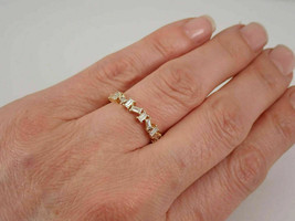 1Ct Baguette Cut VVS1 Diamond Half Eternity Band Ring 14K Yellow Gold Finish - £88.48 GBP
