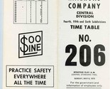 SOO Line Railroad Company Central Division Time Table NO. 206 May 1973 - £14.81 GBP