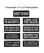 Choose Style BEARD Themed 4&quot; x 1.5&quot; Funny iron on patches (K4) - £4.59 GBP