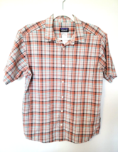 Patagonia Orange Plaid Short Sleeve Shirt Organic Cotton Breathable Mens... - £11.25 GBP
