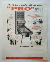 Pro Shuffle Alley Arcade Flyer Original Vintage Promo 8.5&quot; x 11&quot; Retro Game Art - £12.25 GBP