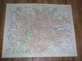 1955 Original Vintage Map Of City Of London And Vicinity / England - £36.02 GBP