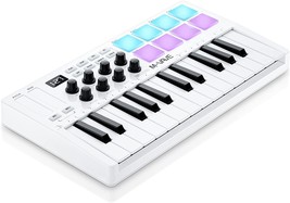 M-Wave 25 Key Usb Midi Keyboard Controller (White) With 8 Backlit Drum P... - £92.65 GBP