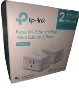 TP Link Wi-Fi Smart Plug Slim Edition KP100 2 pack Works Alexa Google As... - $17.70