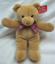 Vintage Gund Nice Soft Bo Bear Teddy W/ Plaid Bow 9&quot; Plush Stuffed Animal Tag - £15.82 GBP