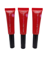 LOT OF 3 Loréal Infallible Paints Lips Lip Gloss 324 DIY RED - $14.15