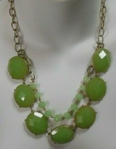 Vintage Premier designs Green Faceted Prong-set Dangle Necklace - £27.61 GBP