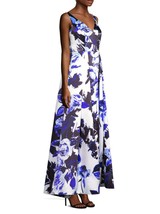 Aidan Mattox Blue Floral-printed Sleeveless Long Dress sz 0 new - £160.74 GBP